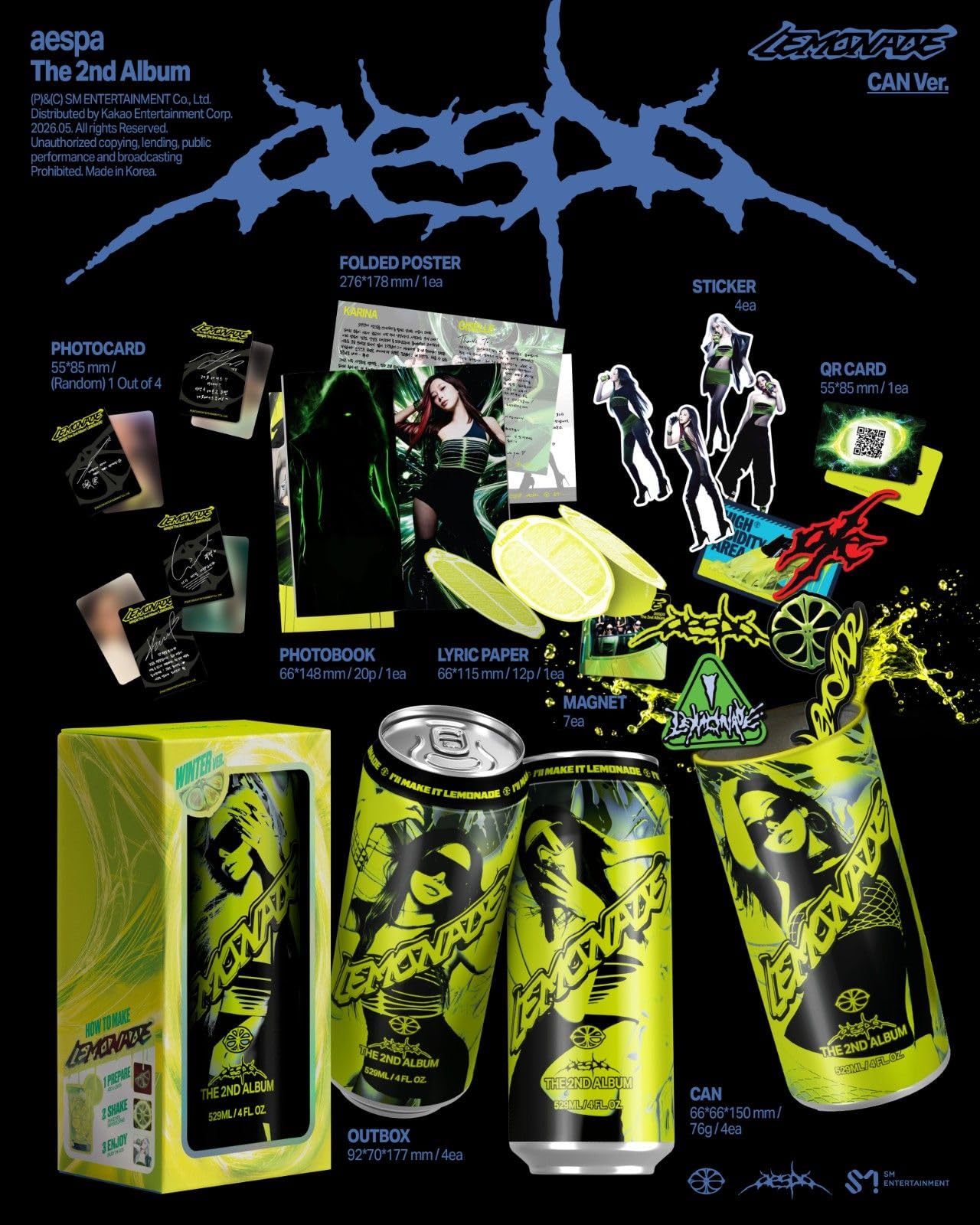 aespa LEMONADE Album [CAN Random ver.]+Pre Order Benefits+BolsVos Exclusive Idol-Inspired Digital Merches