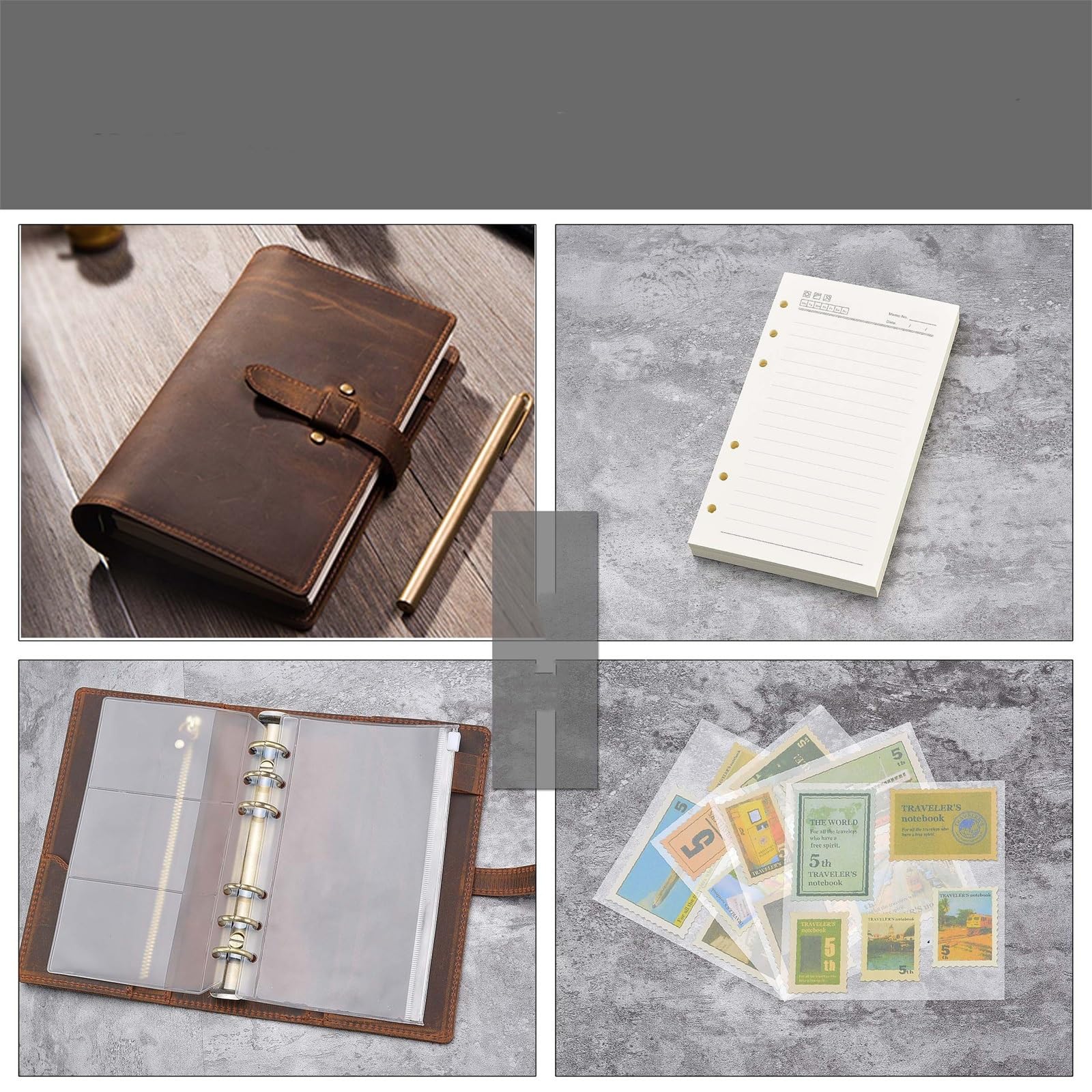 Vintage-Notizbuch im A5-Stil aus Leder, Retro-Tagebuch, 1 Notizbuch, Handbuch, Reise-Notizblock mit Reißverschluss, Flipchart-Tagebuch for Büro, Schule und Zuhause