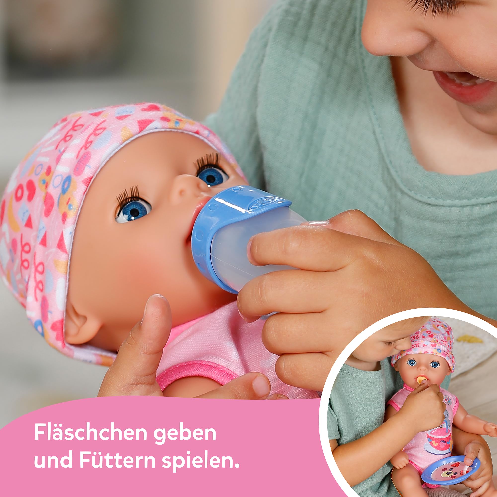 BABY Born Lena Pink, 36 cm große Puppe mit 7 Funktionen für Kinder ab 1 Jahr