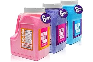 The Candery Cotton Candy Floss Sugar - 3 Pack Strawberry, Raspberry Blue,...
