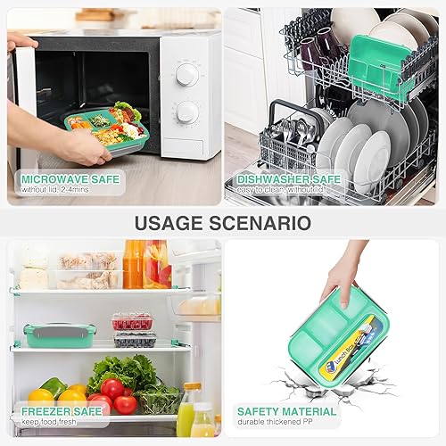 Miniatura 4 de Lonchera Bento, 28 unidades, accesorios para lonchera para niños, 4 compartimentos, a prueba de fugas, contenedor para adultos con cortadores de