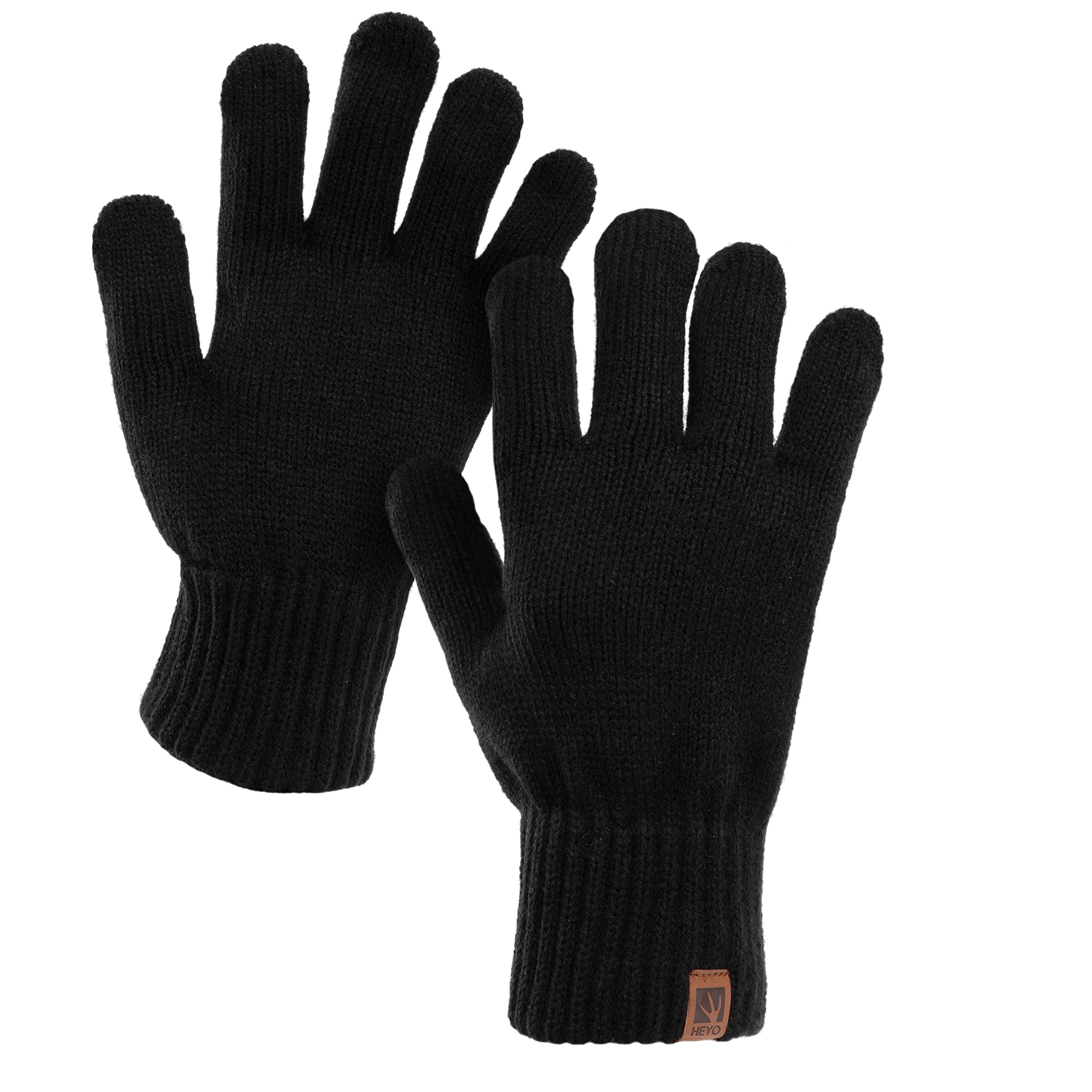 HEYOHRM001 Men's Winter Gloves with Fleece Lining Black