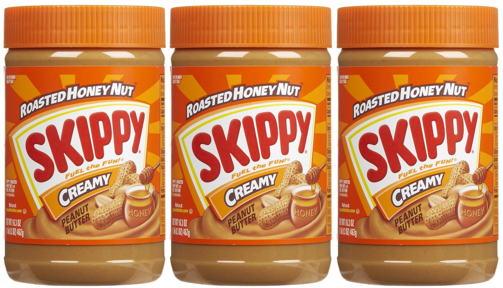 SKIPPYPeanut Butter, Creamy Roasted Honey Nut, 16.3 Ounce (Pack of 3)