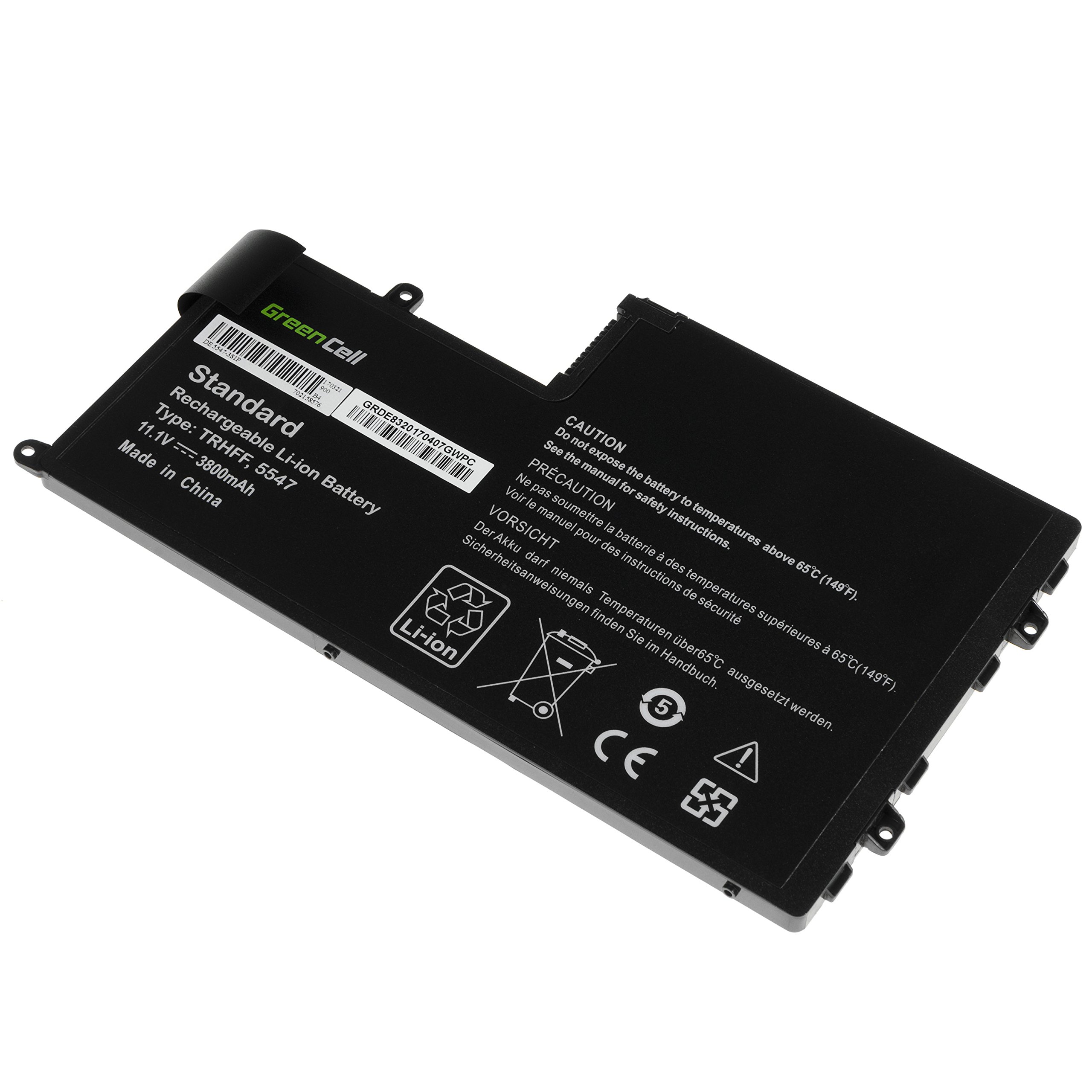 Green Cell® TRHFF Batería para DELL Latitude 3450 3550 Inspiron 15 5542 5543 5545 5547 5548 5557 14 5442 5443 5445 5447 Ordenador (3400mAh 11.1V Negro)