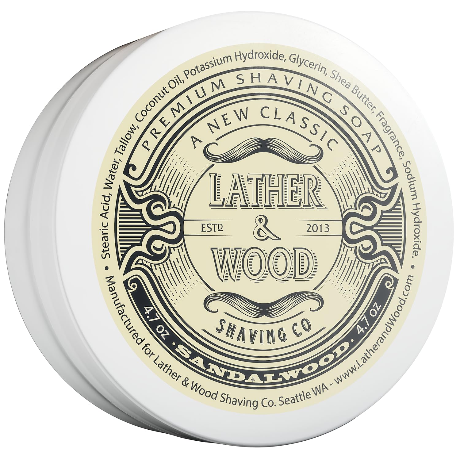 Lather & Wood Shaving Soap – Sandalwood – Simply The Best Luxury Shaving Cream – Tallow – Dense Lather with Fantastic Scent for The Worlds Best Wet Shaving Routine. 4.6 oz (Sandalwood) Lather & Wood Shaving Soap – Sandalwood – Simply The Best Luxury Shaving Cream – Tallow – Dense Lather with Fantastic Scent for The Worlds Best Wet Shaving Routine. 4.6 oz (Sandalwood)