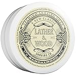 Lather & Wood Shaving Soap - Sandalwood - Simply The Best Luxury Shaving Cream - Tallow - Dense Lather with Fantastic Scent for The Worlds Best Wet Shaving Routine. 4.6 oz (Sandalwood)