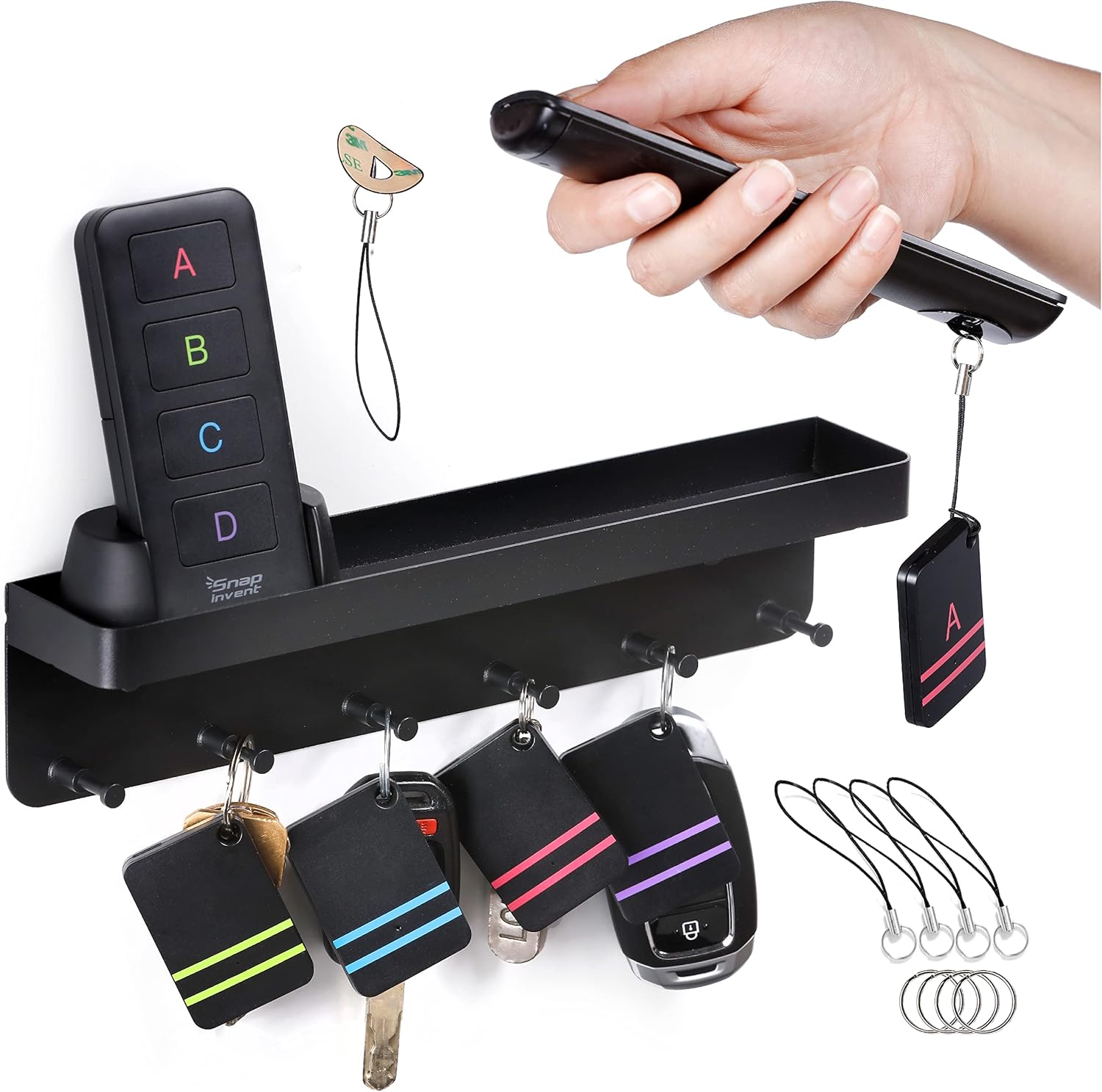 Key Finder Trackers & Retriever with Metal Key Hooks