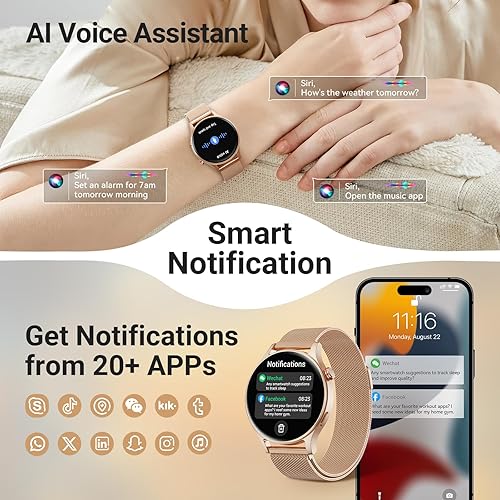 Miniatura 4 de Fitpolo Smart Watch for Women,1.3" AMOLED Touchscreen Fitness Tracker, Make/Answer Calls, Heart Rate SpO2 Monitor,IP68 Waterproof,Sleep Activity