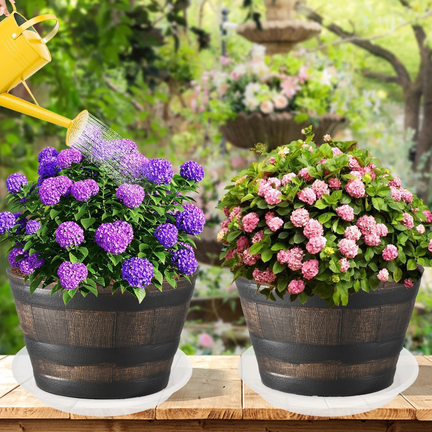 Amazon.com : 2 Pack of 25 26 inch Extra Large Clear Plant Saucer, Extra  Deep 4.2" Tray for Flower Pot, Heavy Sturdy Plant Drainage Tray for  Indoors, Bird Bath Bowls, Plant Plate