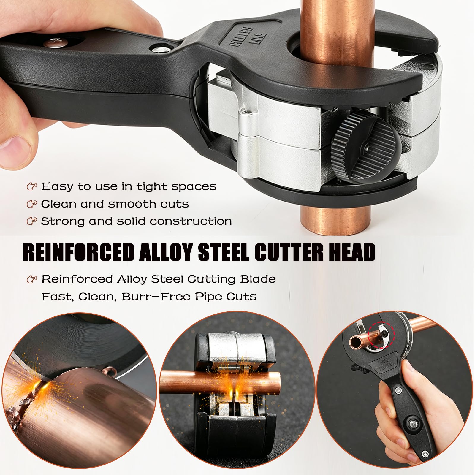 Ratcheting Tubing Cutter - Copper & Metal Pipe -5