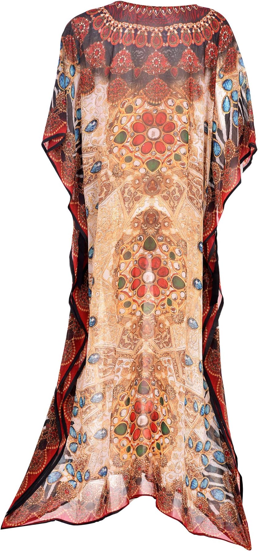 Panache Boutique Women's Chiffon Georgette Kaftan (1-016, Multicolour, Large)