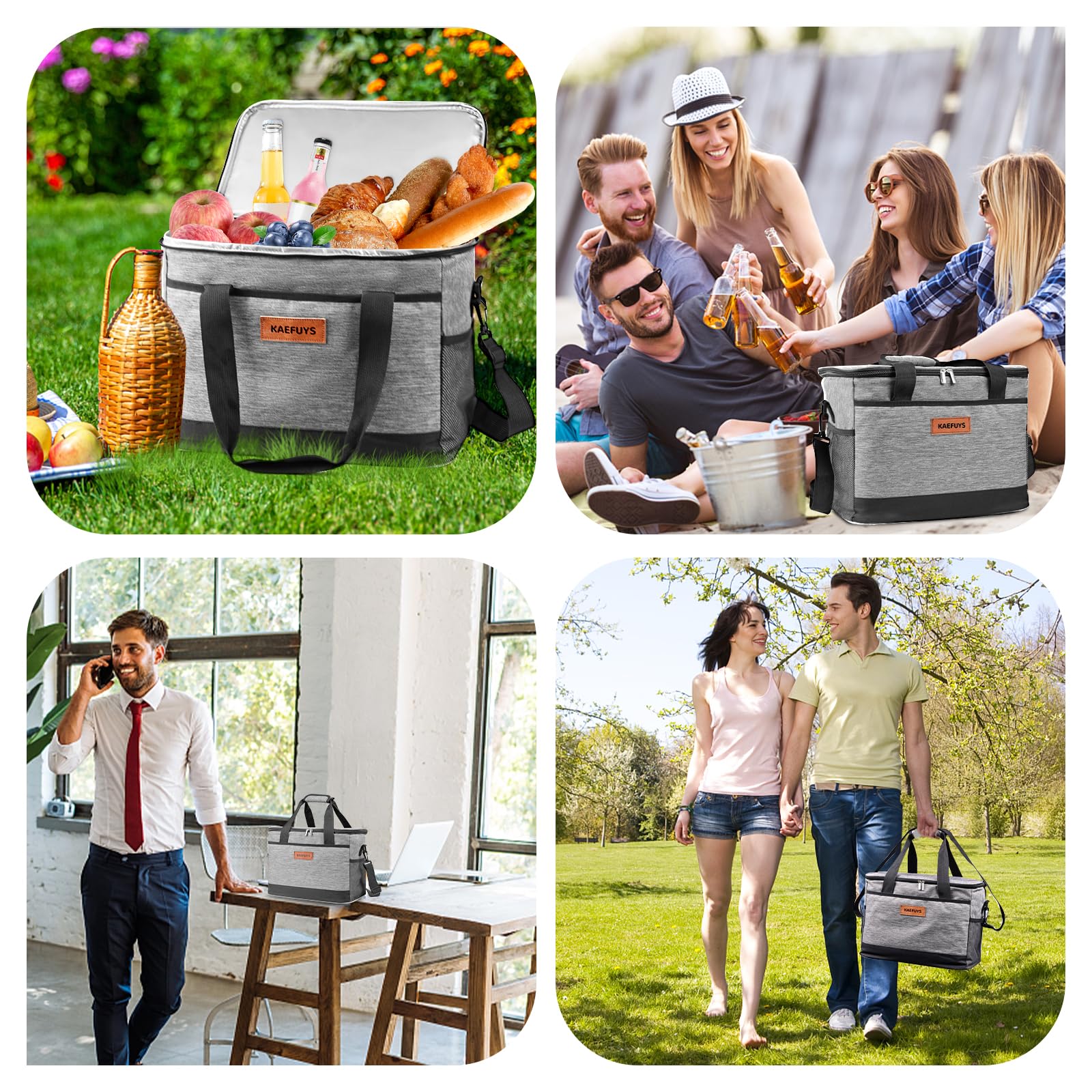 KAEFUYS Bolsa Térmica 33L Bolsa Porta Alimentos Bolsa Isotermica Porta Alimentos Bolsa Comida Trabajo Impermeable Lunch Box para Oficina, Viaje,Pícnic,Colegio,Camping