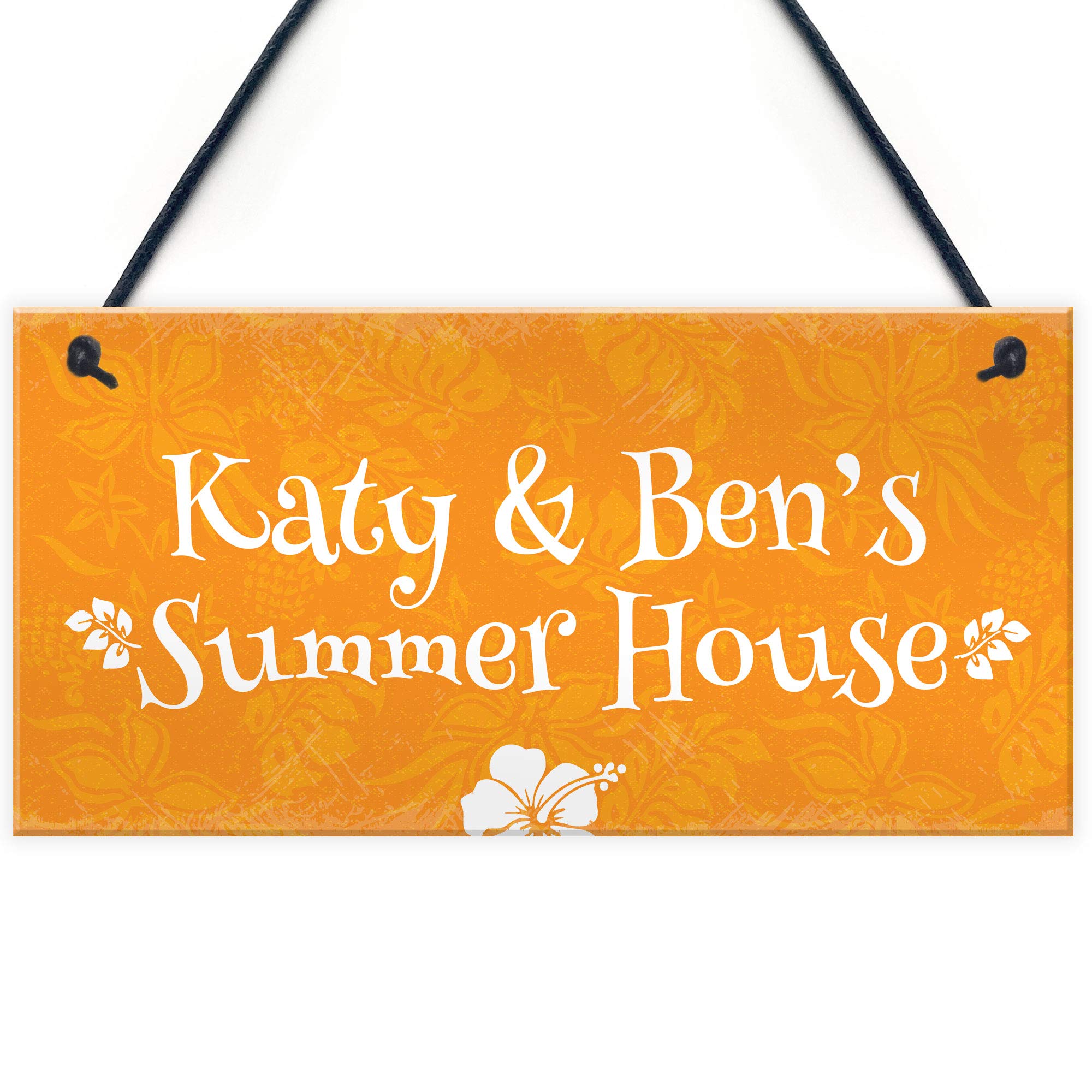Red Ocean Summer House Sign Personalised Garden Sign Garden Shed Hanging Plaque Gift