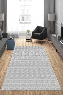 Pelangi Gri Eskitme Desen Yıkanabilir Kaymaz Taban Leke Tutmaz Modern Salon Halısı Ve Yolluk, Açık Koyu-Gri 160 x 230, 1358179160230728