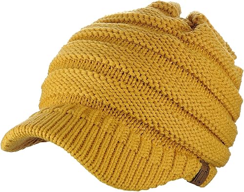 Miniatura 5 de CC Gorro de punto cálido y grueso con visera de ala