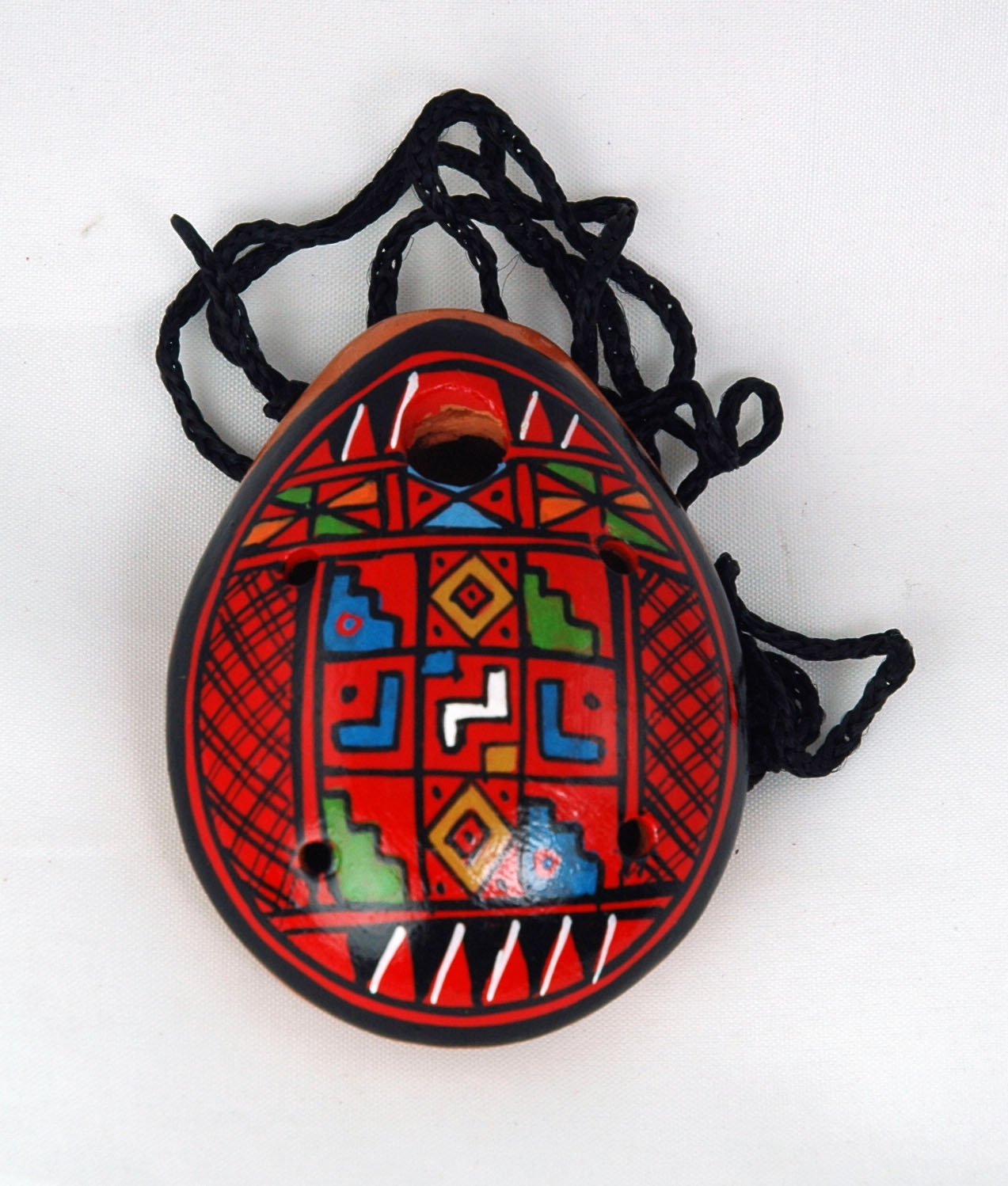 Mini Ocarina Pendant With Traditional Andean Design