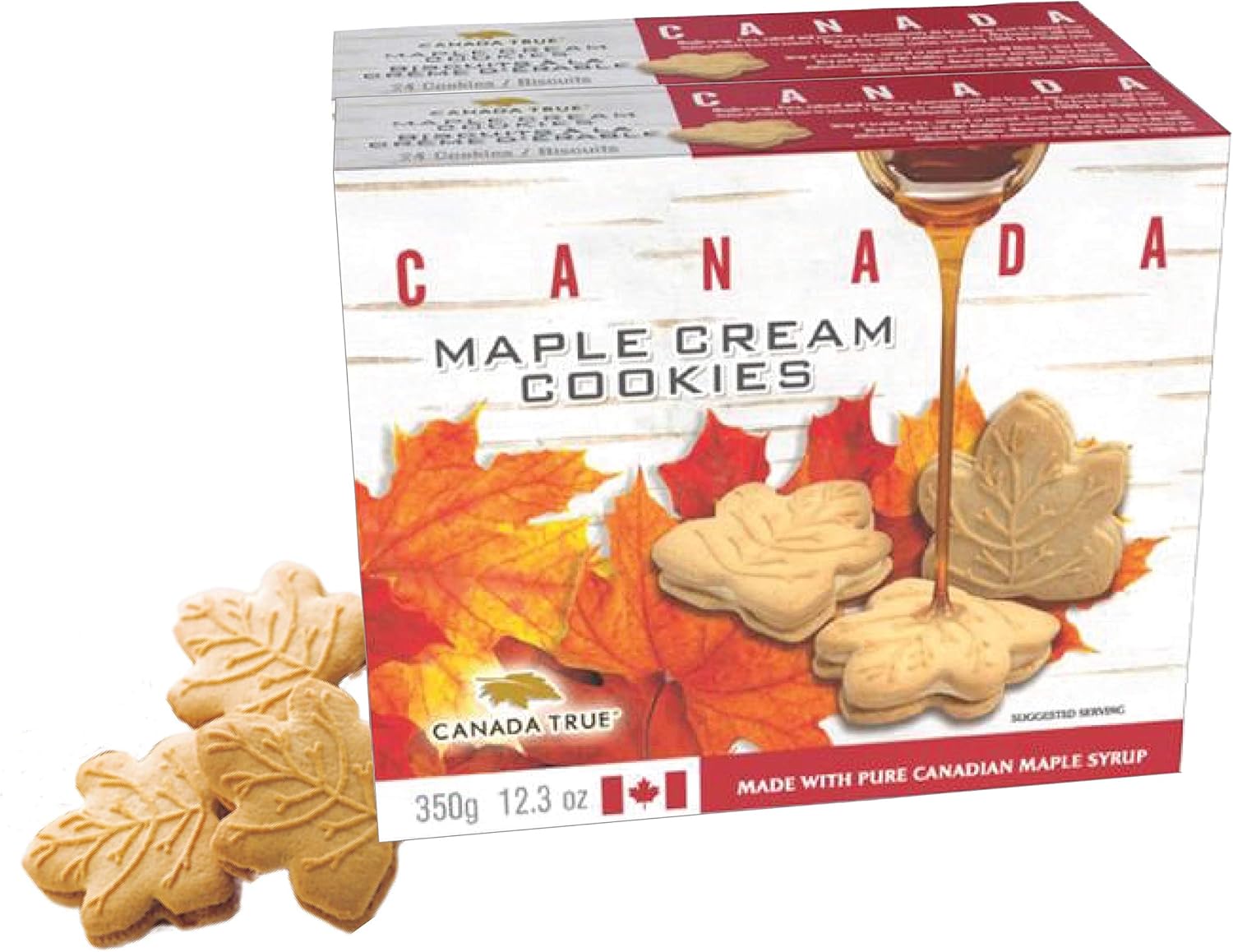 CANADA TRUE Maple Cream Cookies, 48 Cookies total/24 per Pack 100 Real