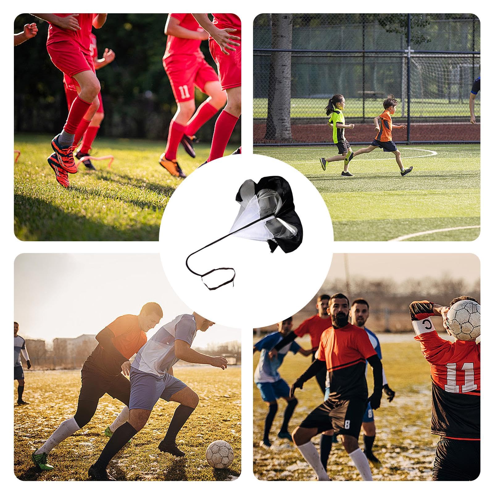 Paracadute da corsa - Paracadute da allenamento portatile da 59 pollici | Bande di allenamento di traino da pallacanestro, allenamento di forza per la corsa di calcio, allenamento di potenza