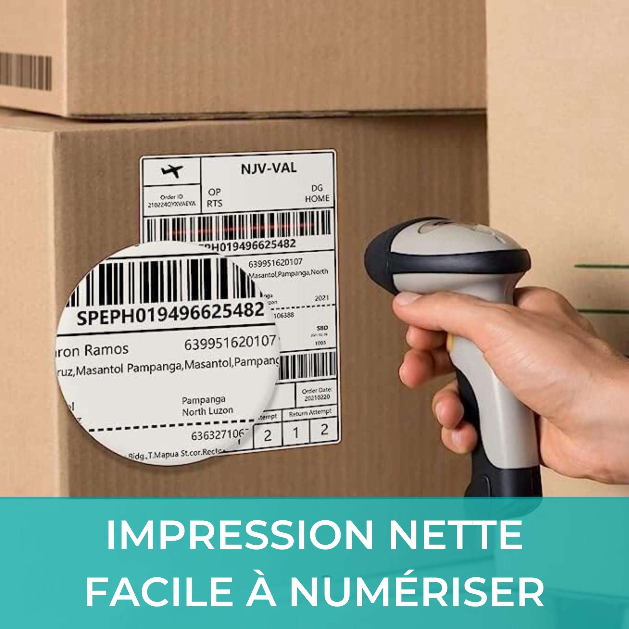 Double Dragon 5000 Étiquettes Thermiques Directes Premium en Fanfold 4x6 Pouces Autocollantes Compatibles avec les Imprimantes Zebra MUNBYN Rollo TSC Toshiba Citizen LP2844 GK420D ZD421 (10 Piles)