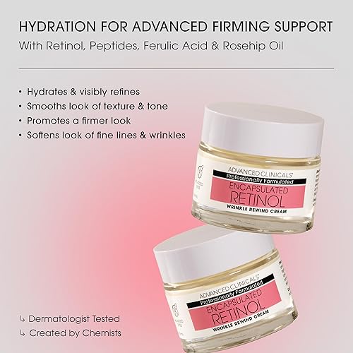 Miniatura 2 de Advanced Clinicals Loción facial hidratante con retinol encapsulada ayuda a disminuir las arrugas la piel crepey y las manchas de la edad sin