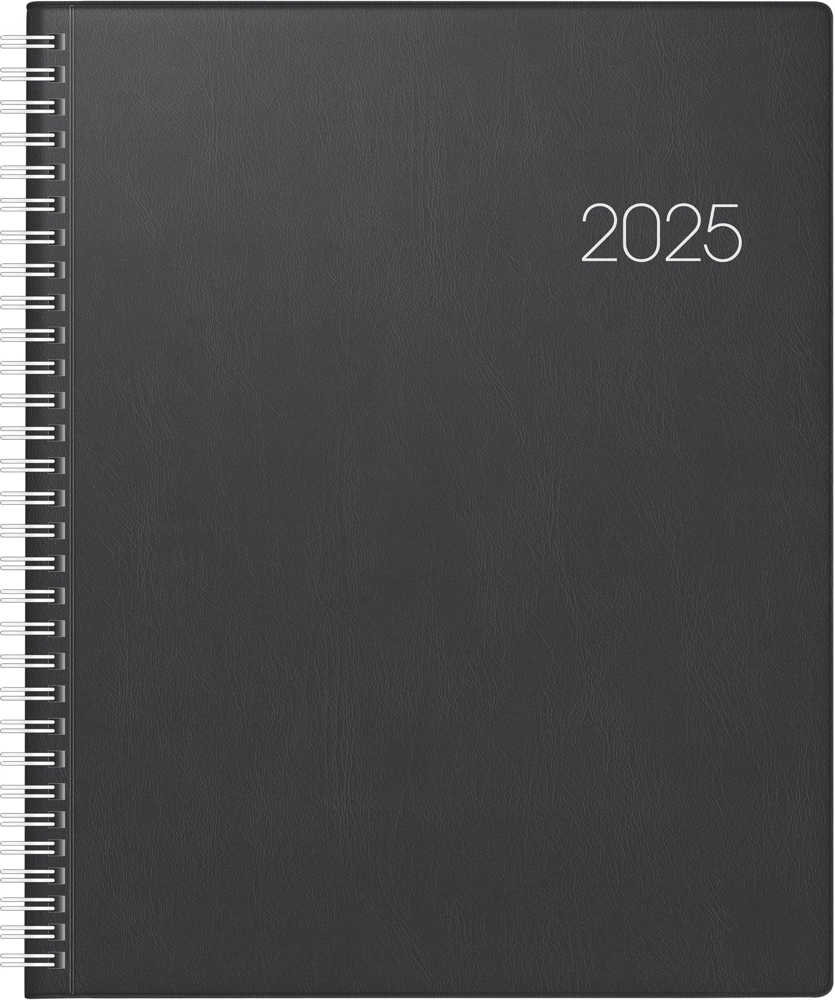 BRUNNEN Calendario De Libro Modelo Manager Wt 7 Weektimer (2025), 2 Páginas = 1 Semana, 210 × 260 Mm, 160 Páginas, Tapa Suave, Gris