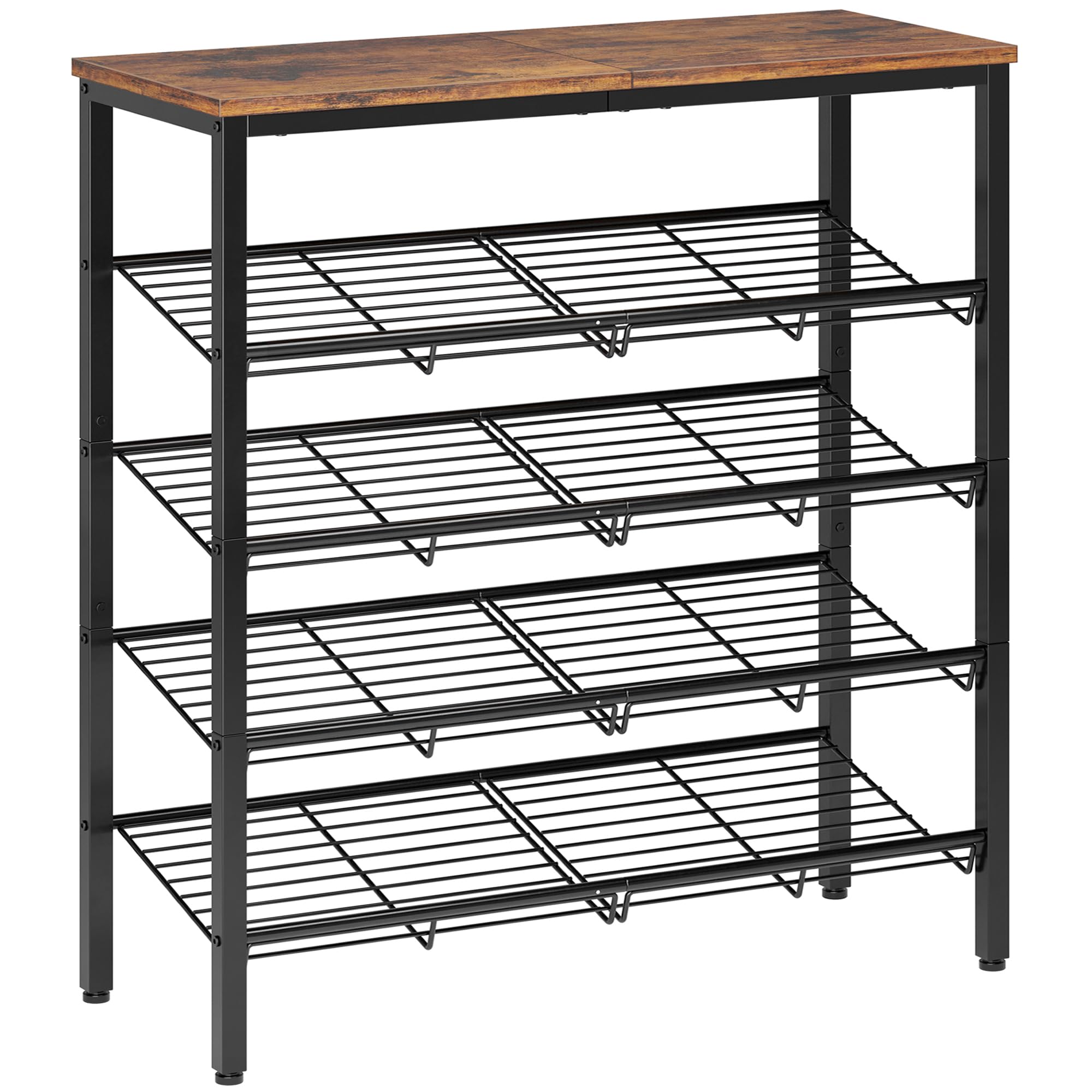 Photo 1 of (used) Nunsino Shoe Rack for Closet,5 Tier Shoe Organizer for Entryway,Shoe Shelf with Storage Shelves and Spacious Top,Max Holds 20 of Shoes,Rustic Brown