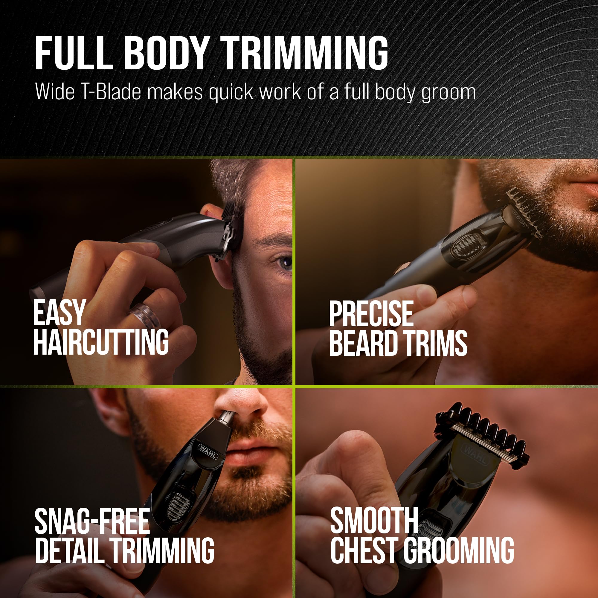 WAHL All in One Trimmer, Pielęgnacja Włosów, Brody, Uszu, Nosa i Ciała, Mocny Akumulator Litowy, 0,5-25 mm, 210 minut