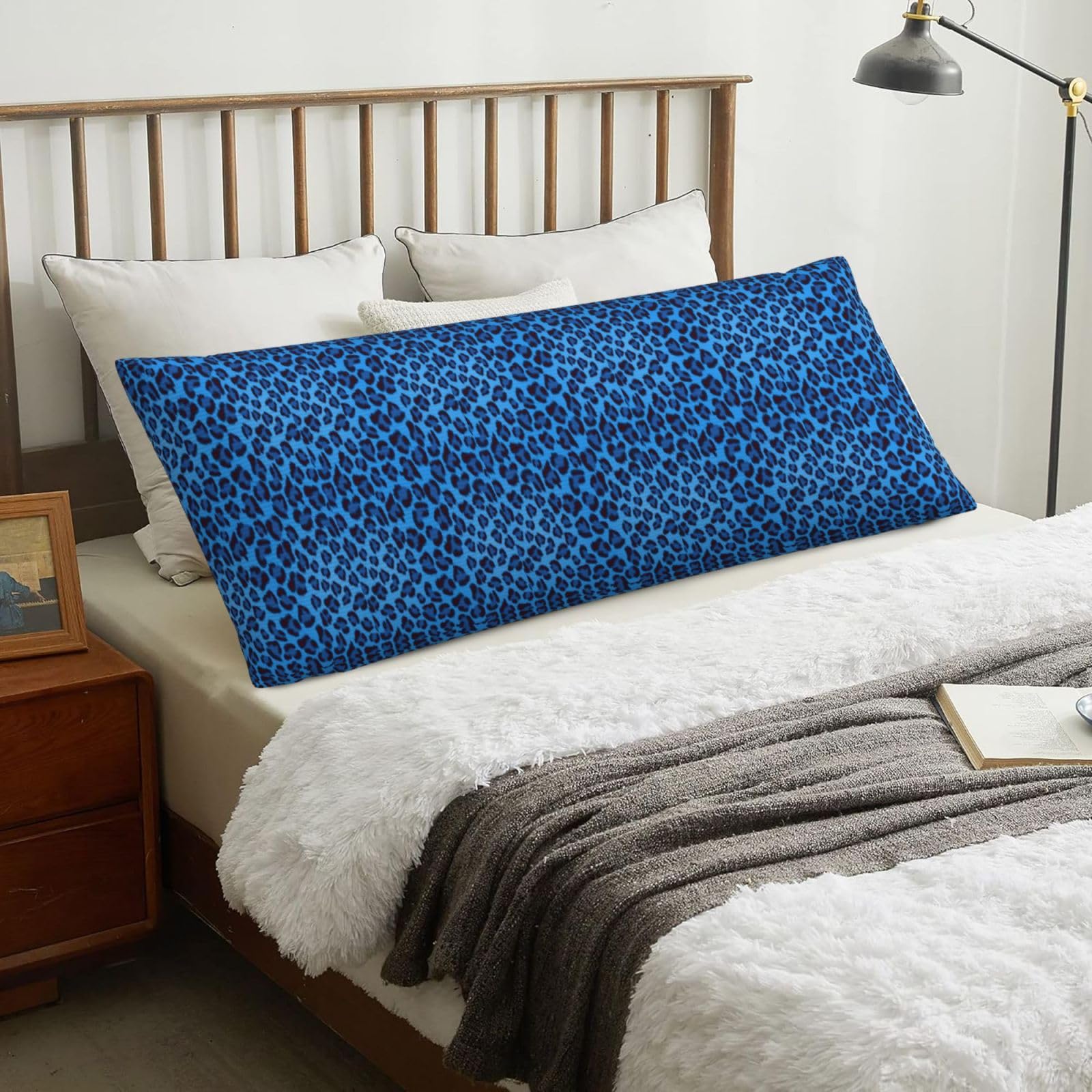 Leopard Skin Animal Print, Body Pillow Cover with Zipper,Long Body Pillowcase 20 x 60 in
