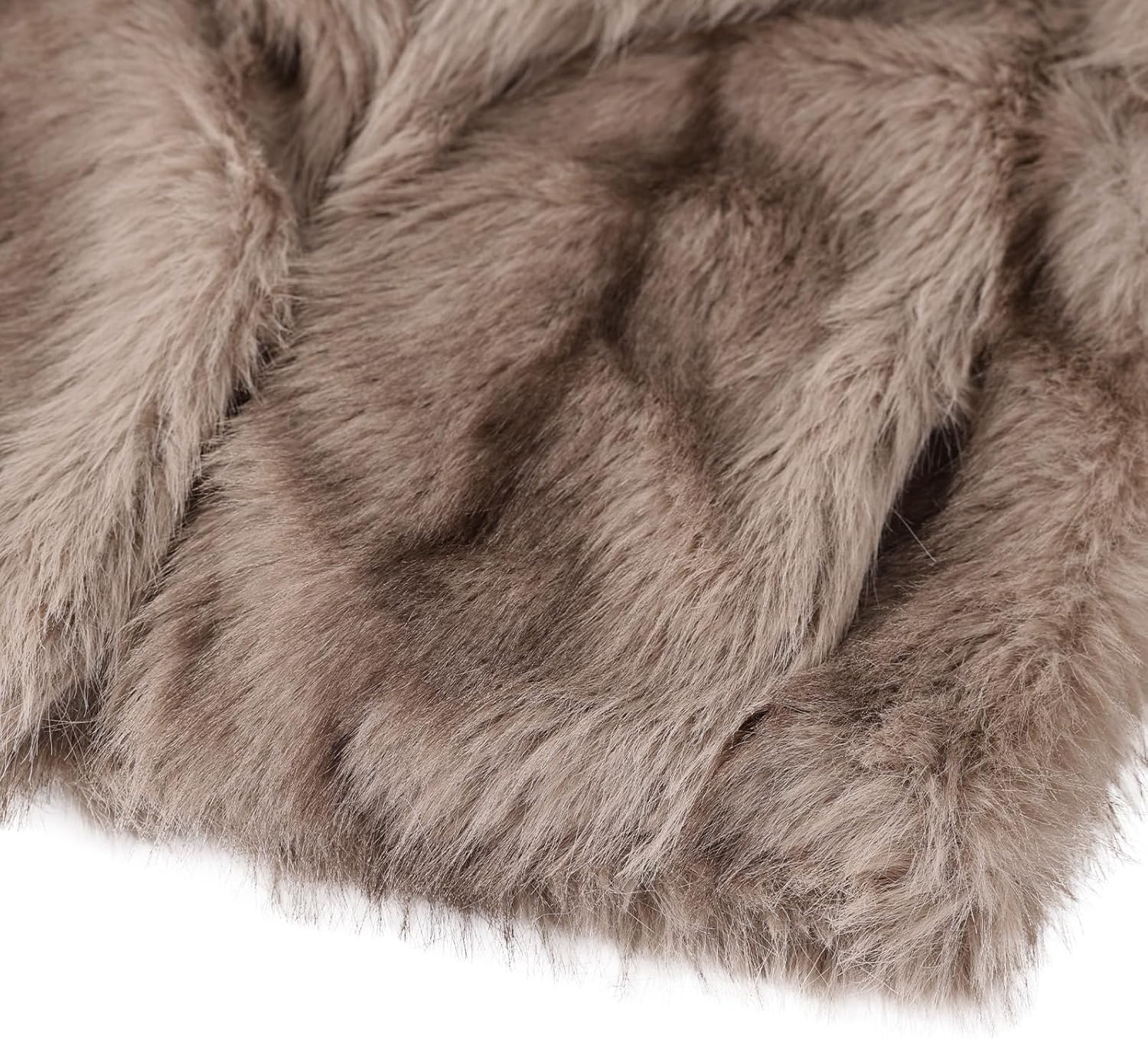 Aamzhiyu Womens Faux Fur Coats Open Front Long Sleeve Lapel Fur Jackets Pockets - Image 5