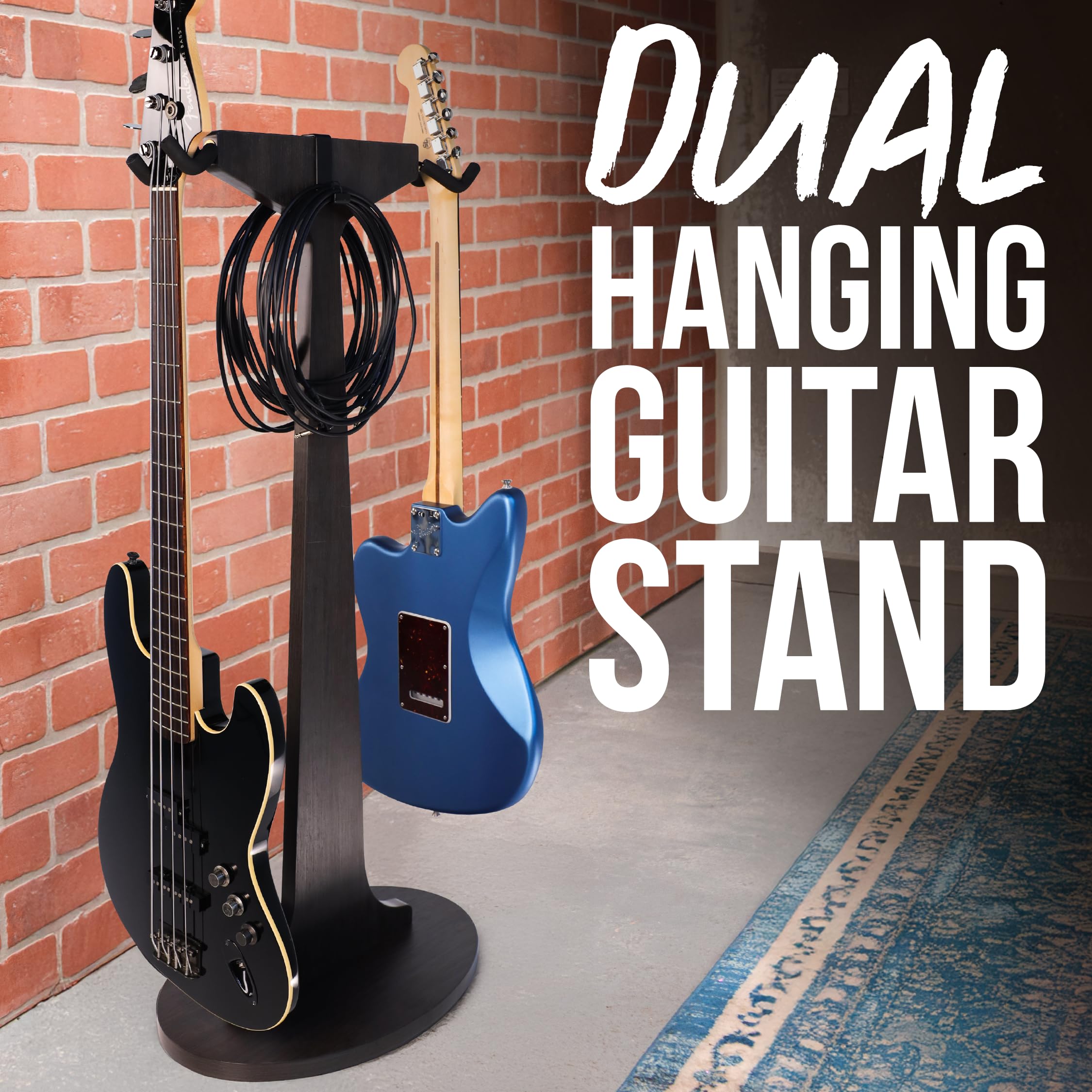 Gator Frameworks Elite Series Doppel-Gitarrenständer, Driftwood Grey (GFW-ELITEGTRHNGSTD-2X-GRY)