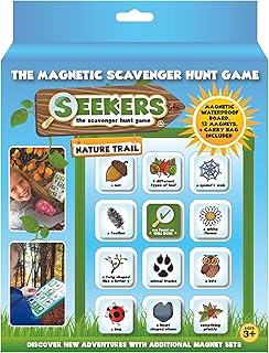 SEEKERS Scavenger Hunt Game Starter Kit With Magnetic Board. Fun For Children All Ages. Outdoor Nature Treasure Hunt. Ideal For Sensory Play and Travel. Outdoor Games for Kids. Add-On Sets Available.