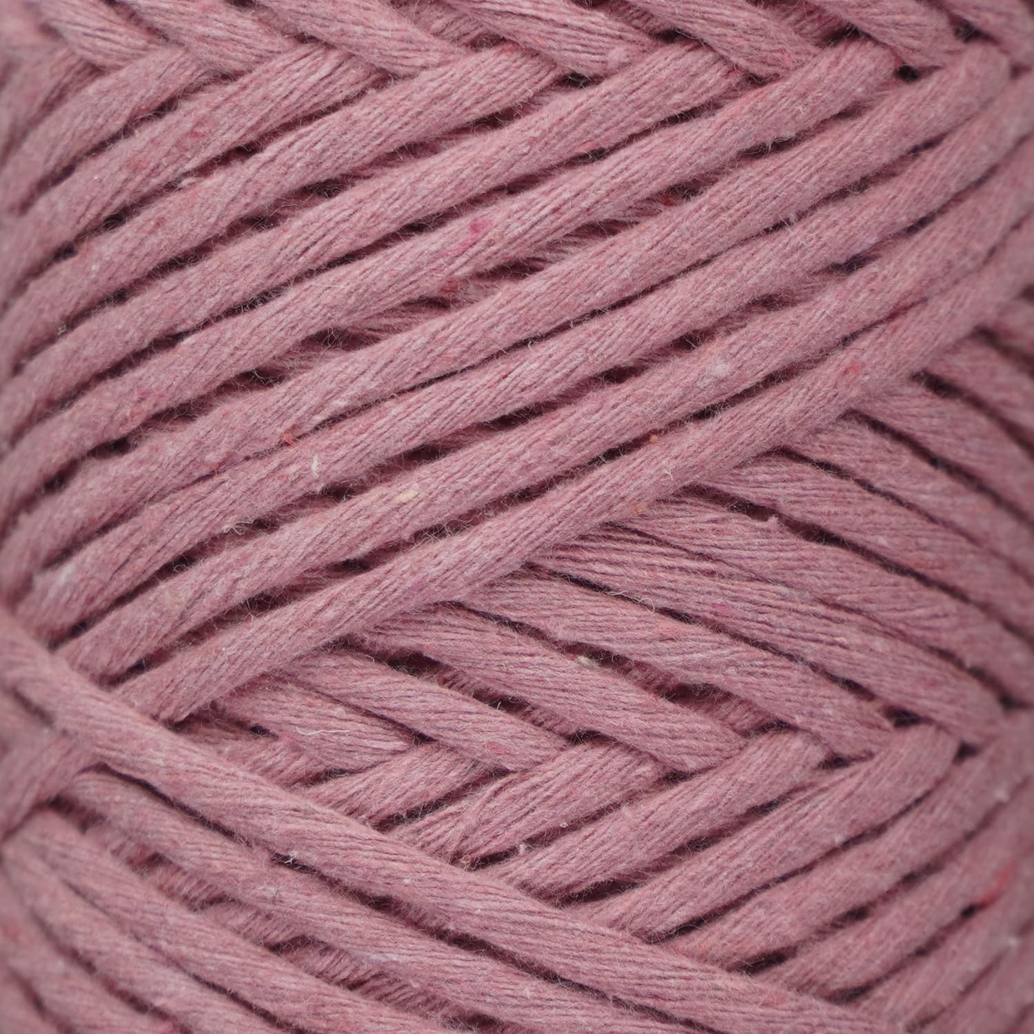 Cordón de macramé de una sola hebra, de 0.118 in x 109 yardas (328 pies) de 0.118 pulgadas, cuerda de algodón solo torcido de color rosa polvoriento, para macramé, arte y manualidades 4