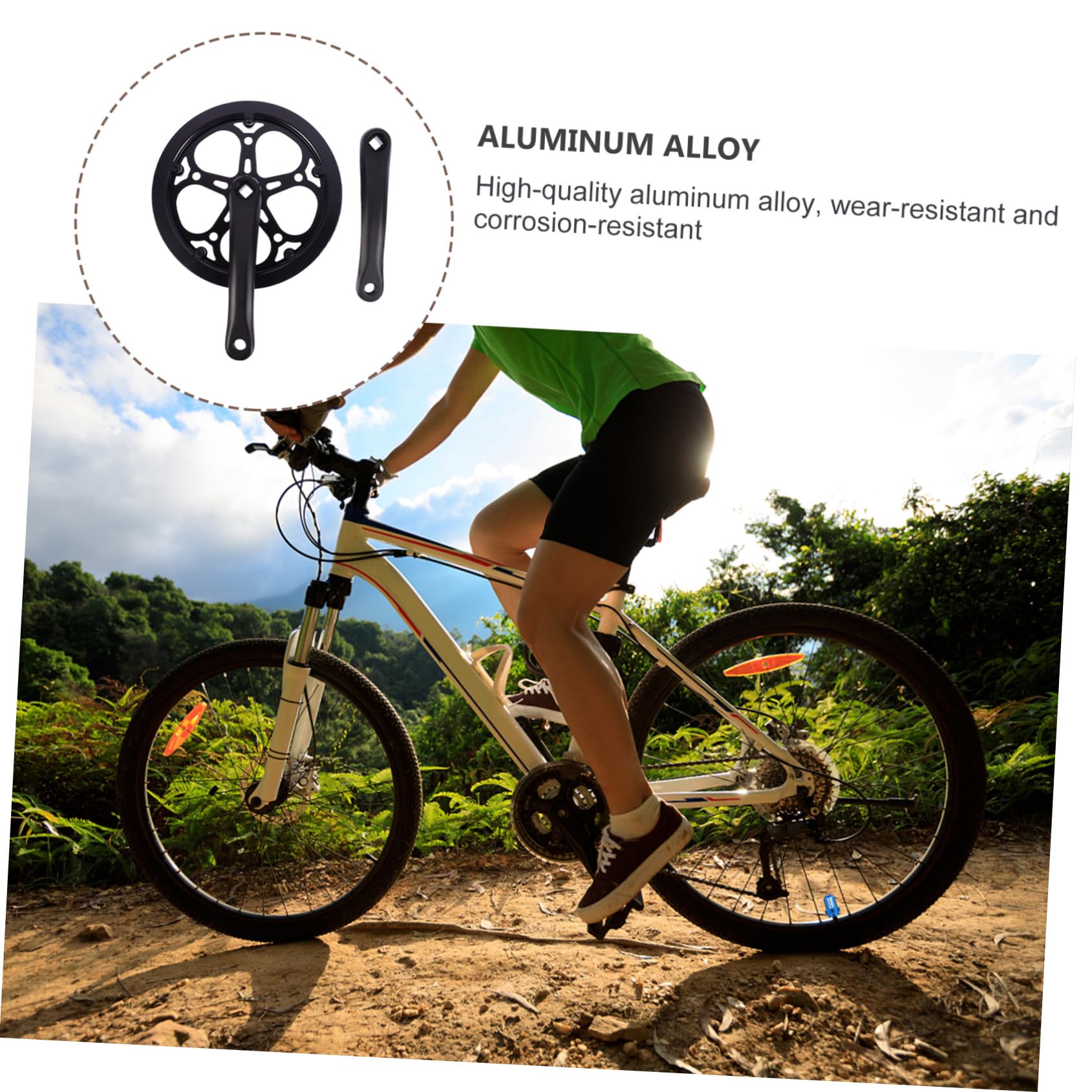 Alasum Guarnitura Singola 170 MM 52 Denti in Ferro per Bici a velocità Singola Mountain Bike Pista Pieghevole Pedivella Cava Resistente