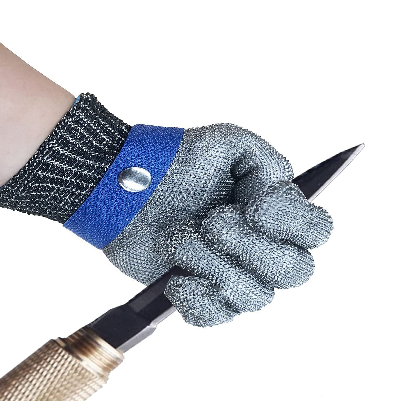 WXYZ Guantes de Metal Resistente a los Cortes, Guantes de Trabajo de Seguridad Antideslizantes de Grado 5 de Grado 5, comunes para Manos a la Izquierda y Derecha (Size : 4pcs/S)