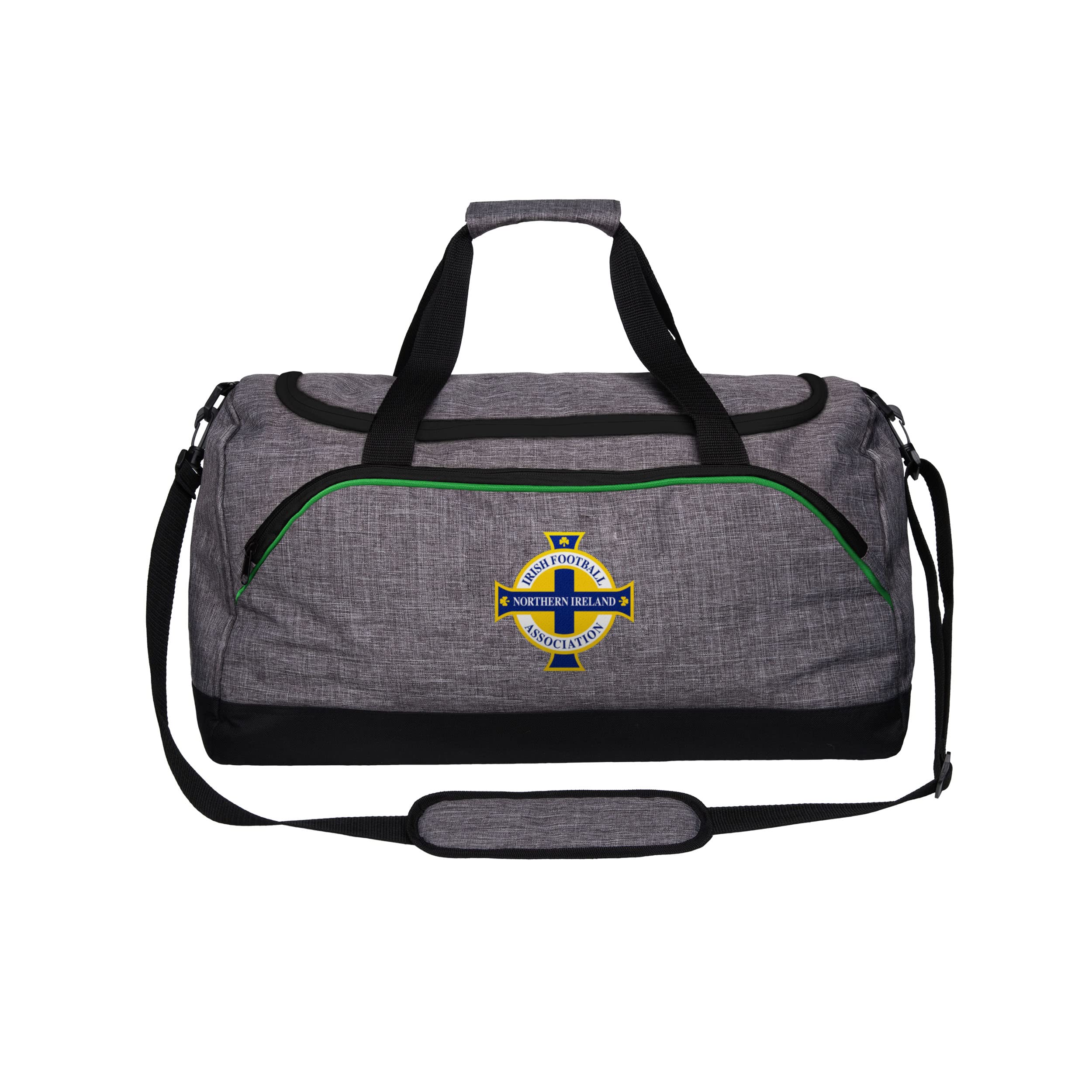 FOCO Official Northern Ireland Heather Grey Football Travel Holdall Duffle Bag, Approximately 53 cm x 30 cm x 28 cm