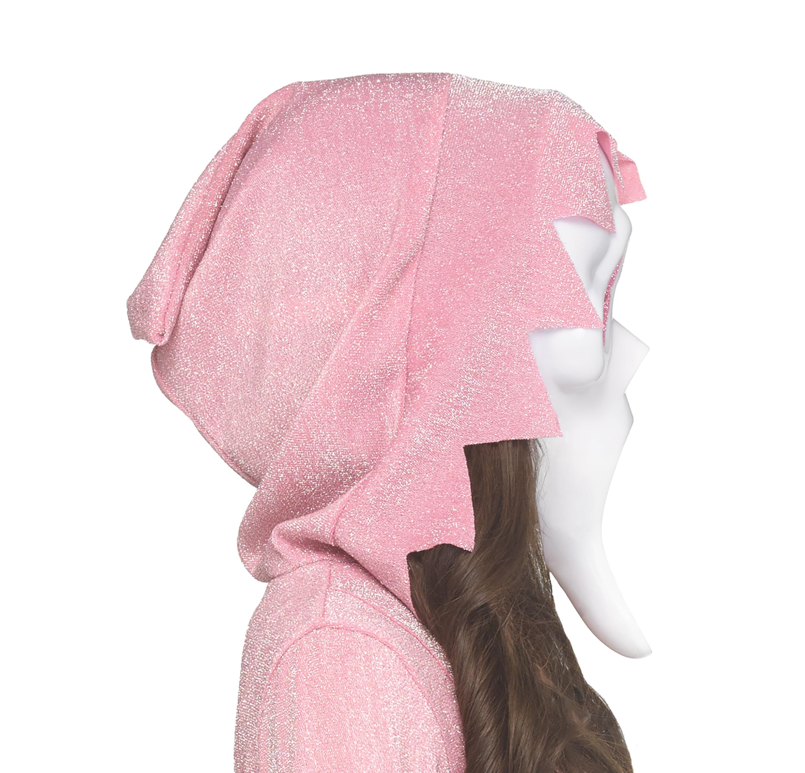 Fun World Girls Shimmer Ghost Face Costume: Medium 8-10 Pastel Pink