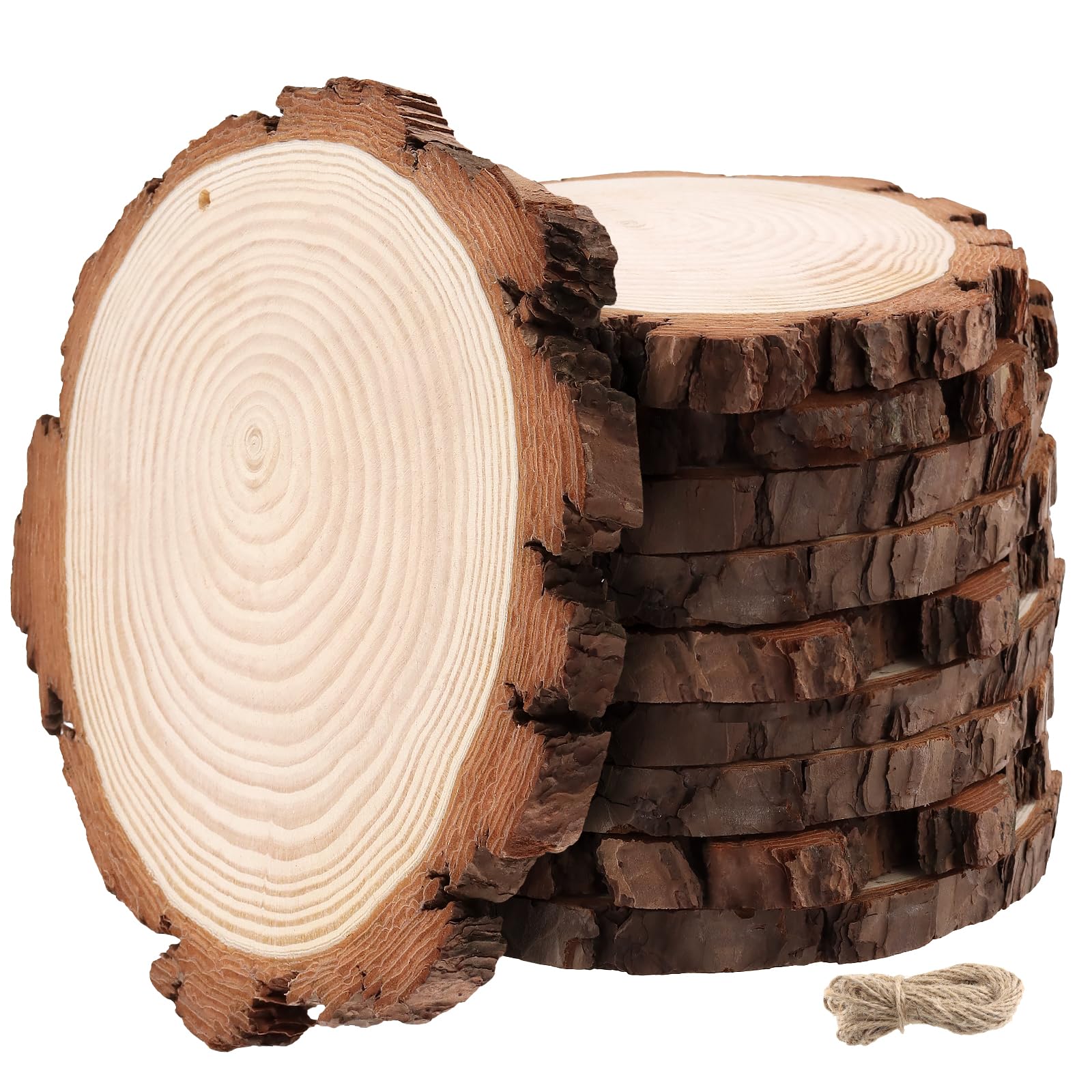 Rondelles de bois naturel JAPCHET de grande qualité avec écorce authentique