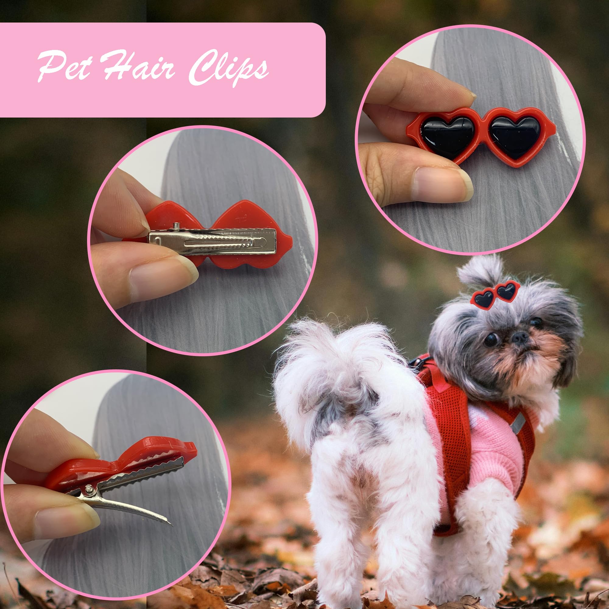 DHER 10 Pieces Pet Hair Clips Small Pet Hair Clips Small Animal Hair Clips Dog Headwear Cute Cat and Party Accessories Dog (A) - Image 4
