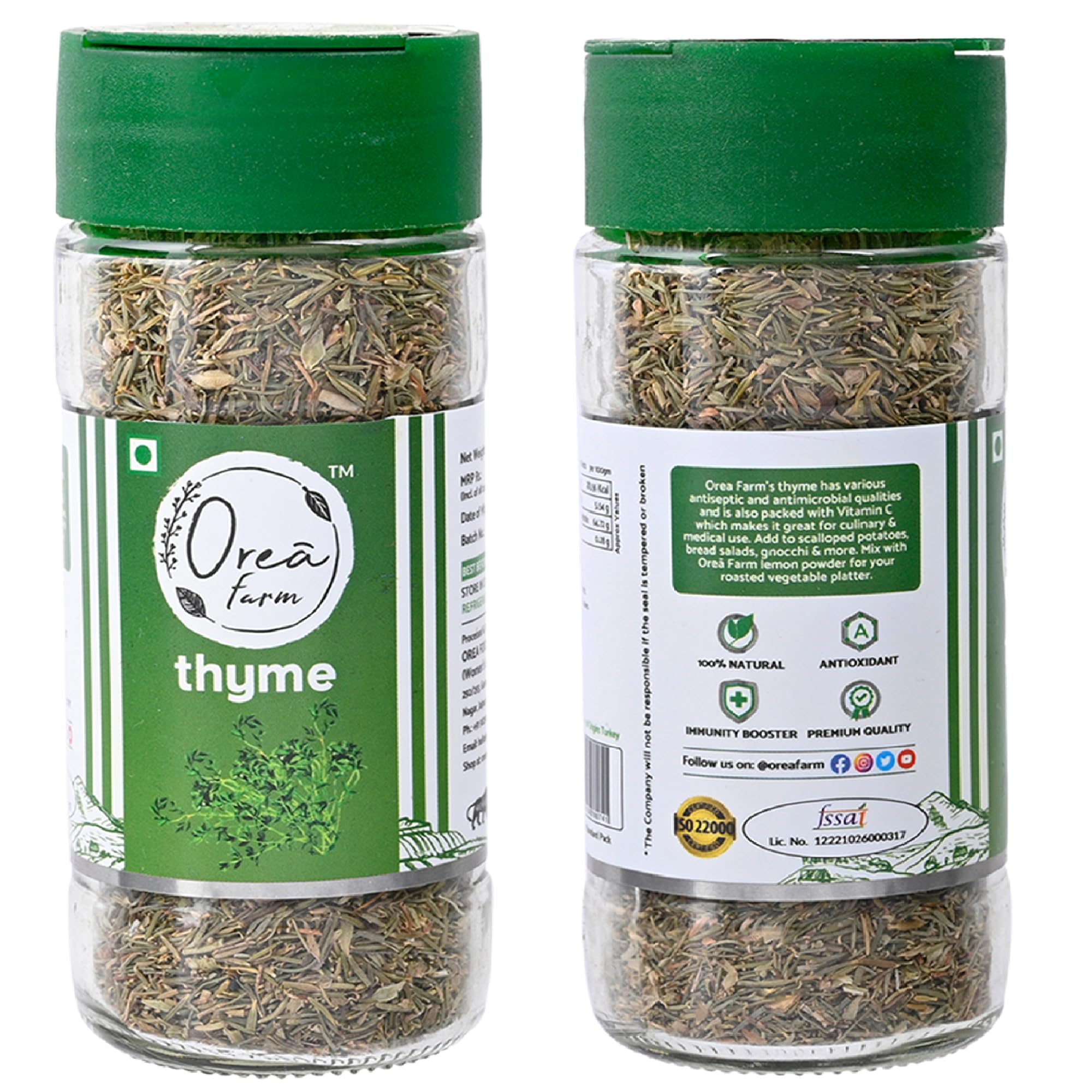 Orea Farm Dried Herbs Combo, Parsley Leaves 20g & Thyme Leaves 31g, Dried Herb for Garnishing, Soups, Salads & Seasoning - Image 4 thumbnail
