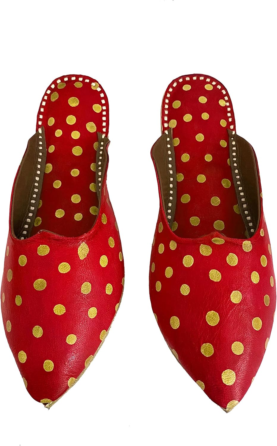 ZenithLeather Black Leather Clogs Shoes Womens Mules Handmade Indian Pull on Loafers (RED 13)