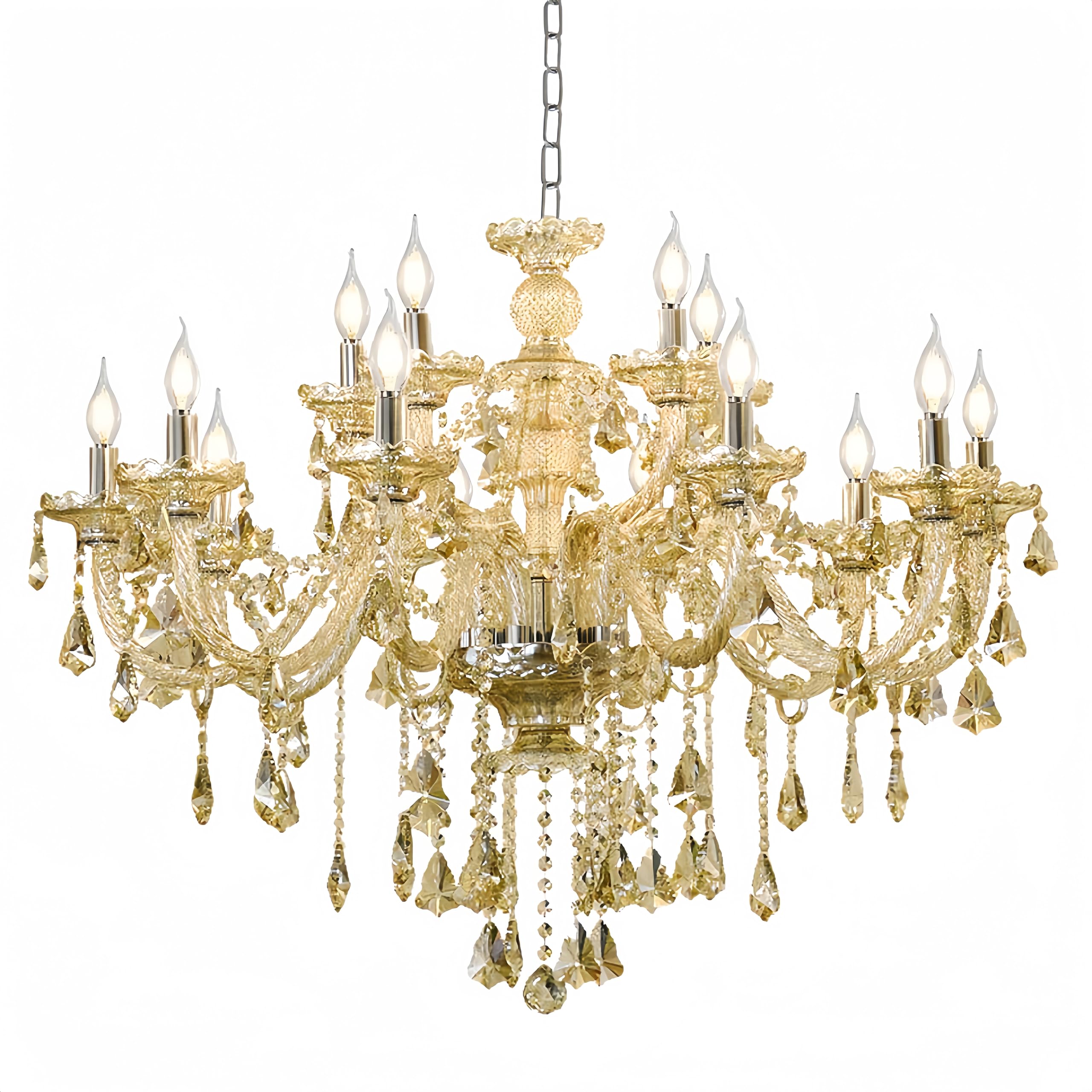 Modern Cognac K9 Crystal Chandelier - 6 Lights -9