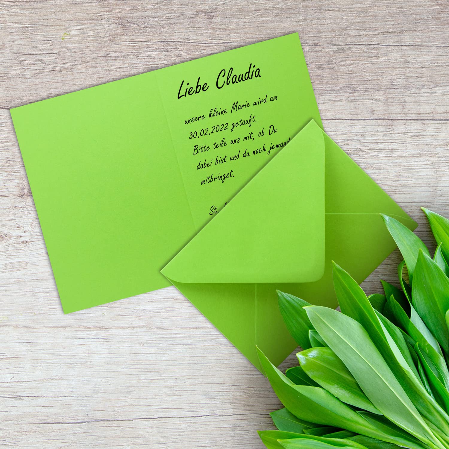 Folding Cards A6 - C6 Gummed Edges Without Box 20 Karten-Sets Light Green, 24 Light green, 20 card sets - Image 4