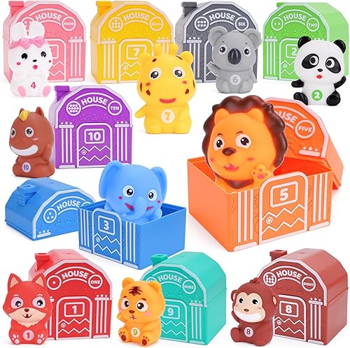 Miniatura 1 de Juguetes de aprendizaje para niños de 1, 2, 3, 4 años, 30 piezas de animales de safari para contar, combinar y clasificar, juguetes educativos para