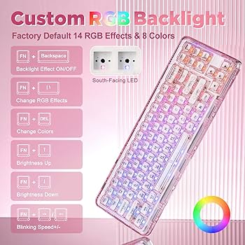 Amazon | YUNZII X71 メカニカルゲーミングキーボード 透明キー