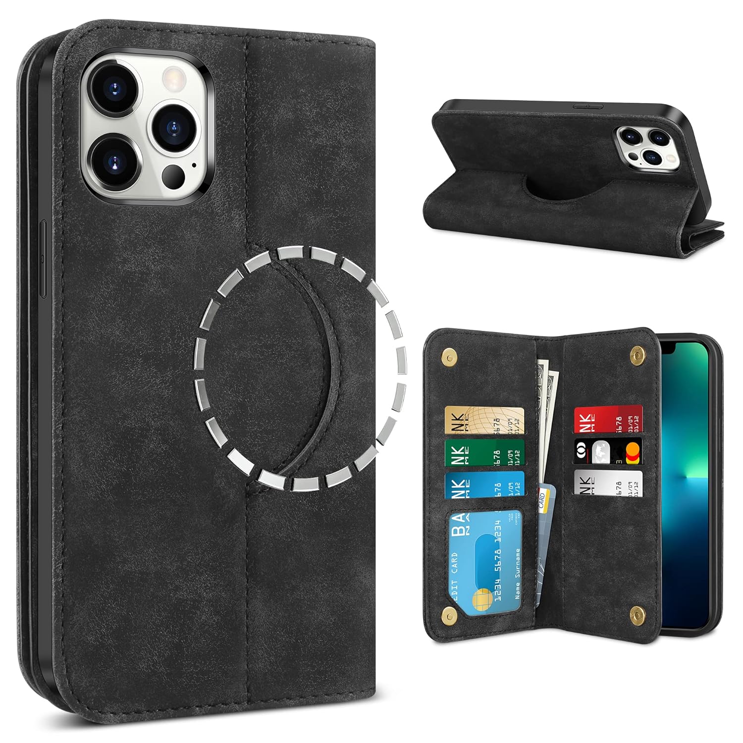 Coolden Case for iPhone 13 Pro Wallet Case Women Men