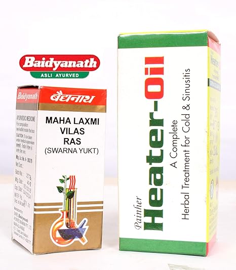 Baidyanath Mahalaxmi Vilas Ras(With Gold) 25 Tablets With Painher Heater Oil