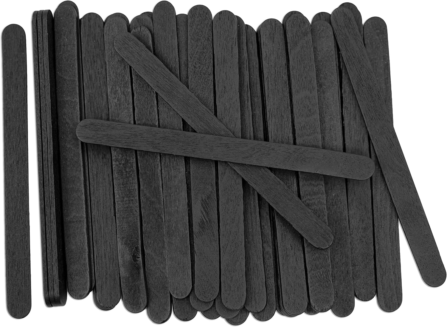 4.5 Inch Popsicle Sticks, Painted Black, 100 Pack