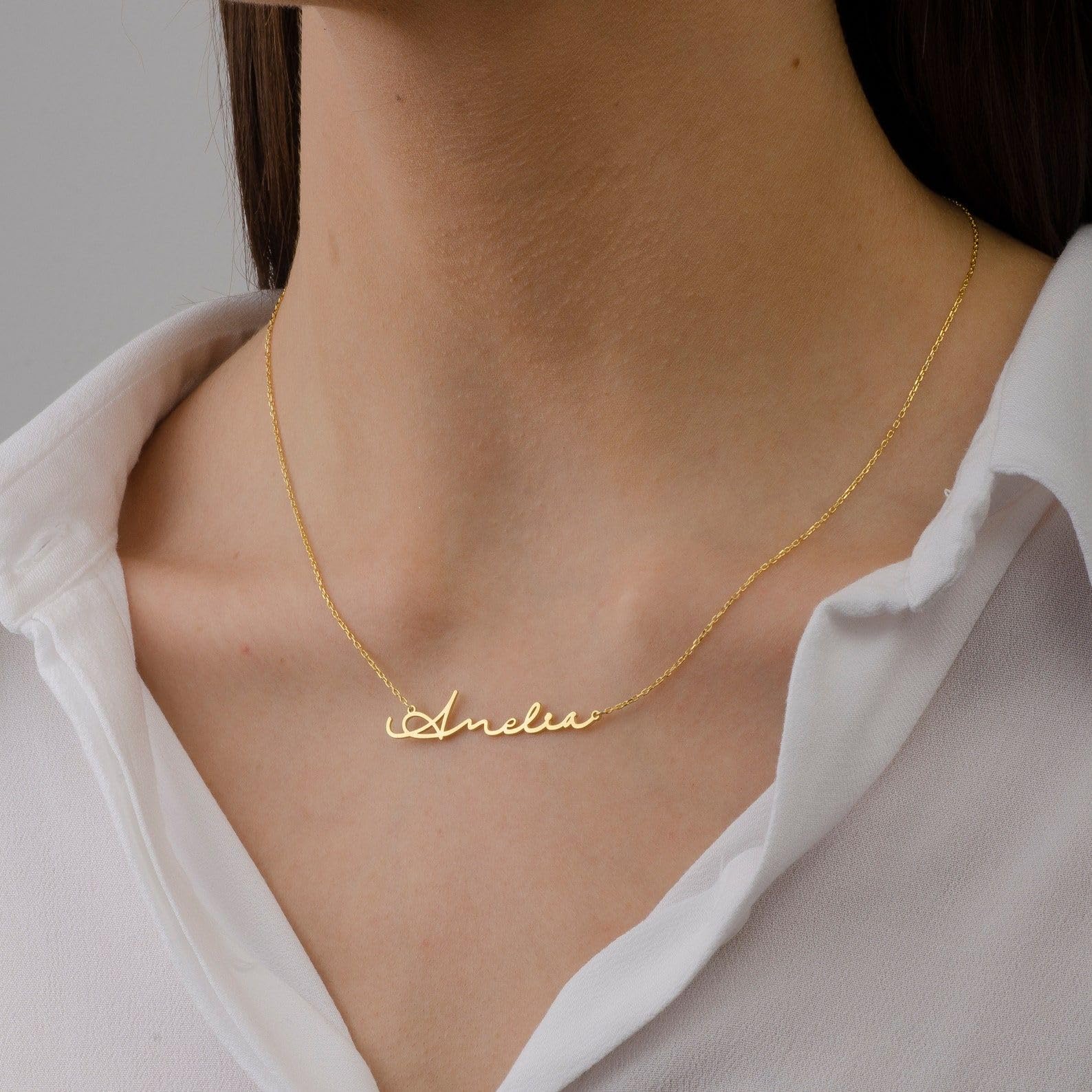925K plata de ley collar con nombre, delicado minimalista personalizado madre día Navidad