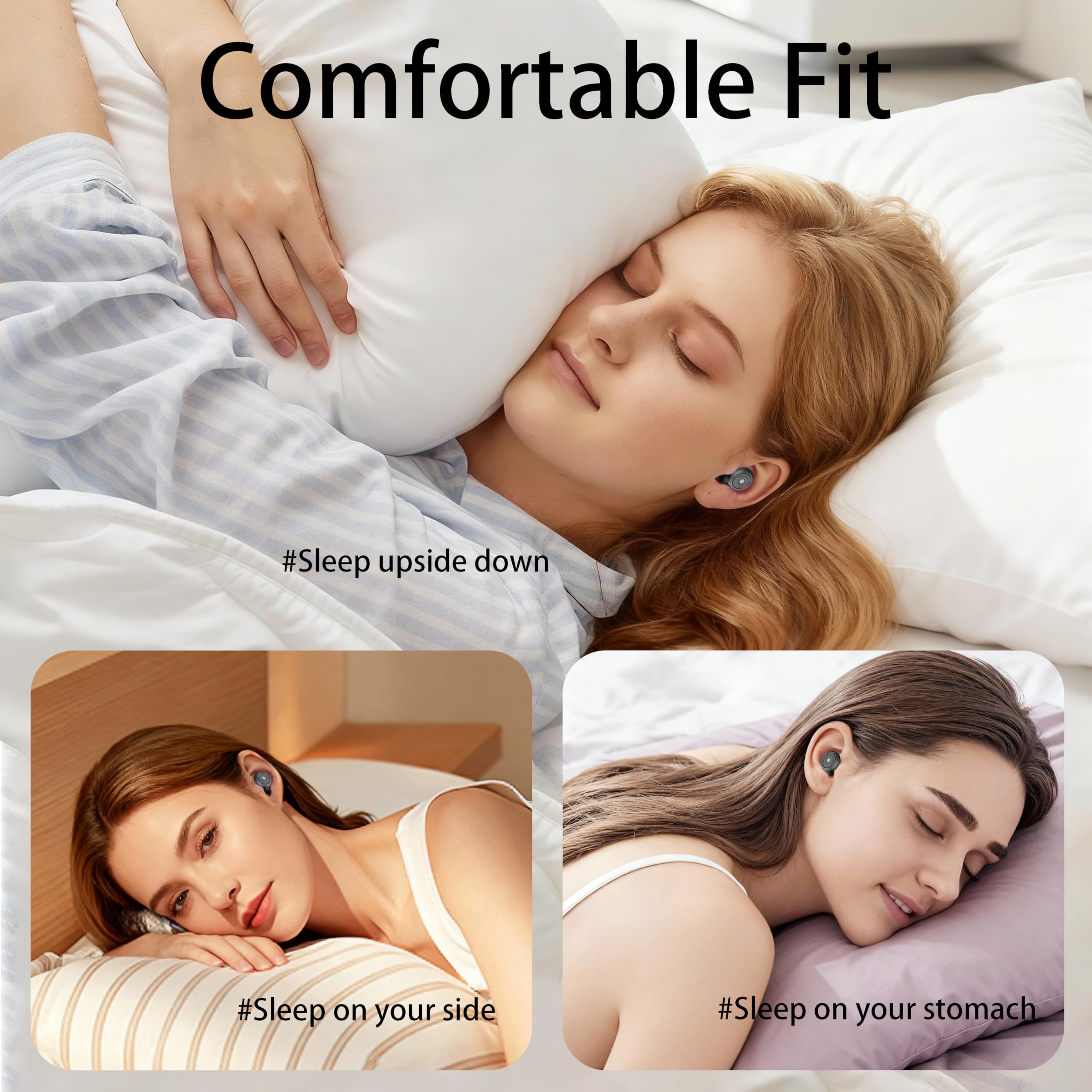 Tapones para los oídos para dormir con cancelación de ruido de 45 dB, tapones para los oídos con reducción de ruido con 8 tapones reutilizables y funda de transporte, tapones para los oídos ultra