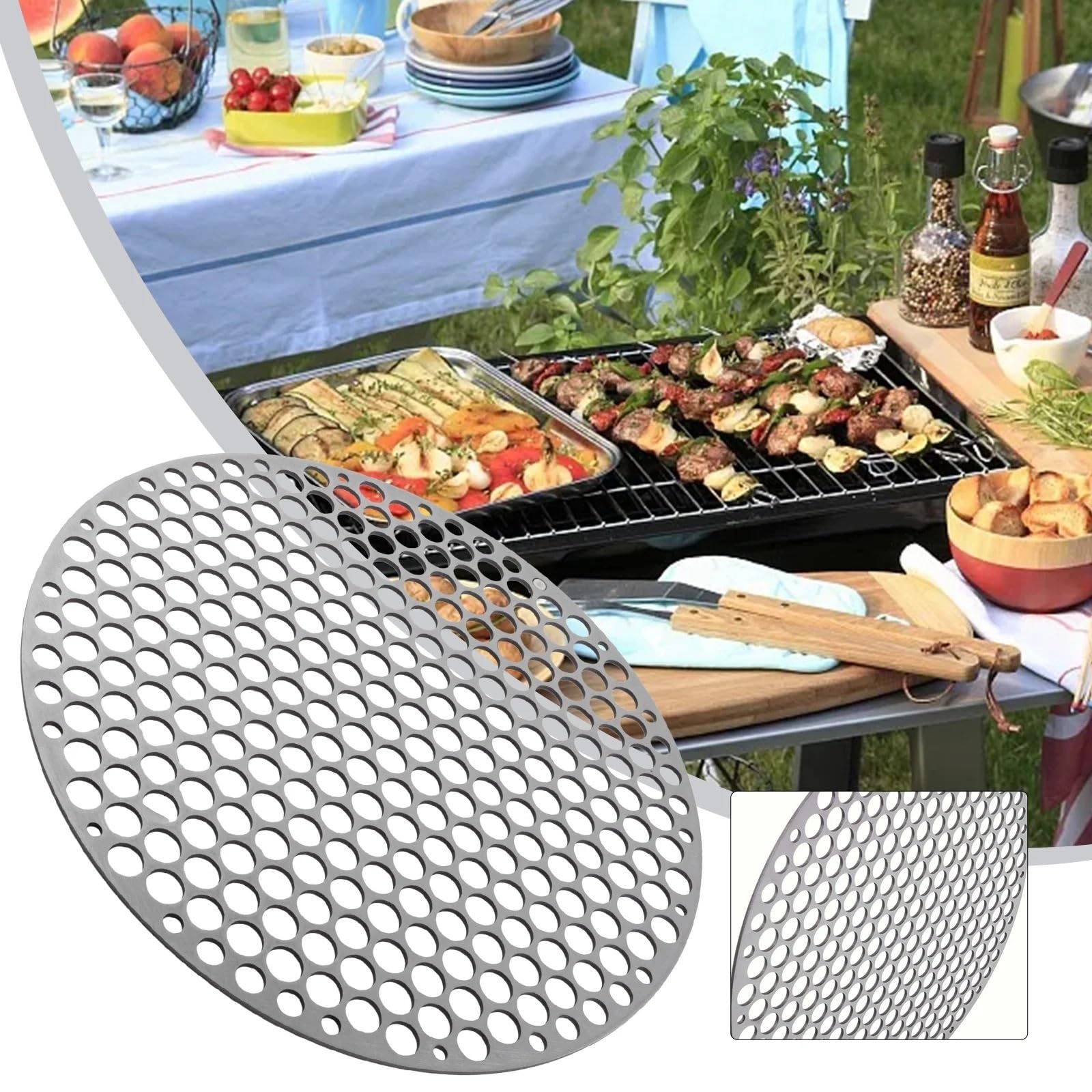 Rejilla de Malla Hierro for Barbacoa, Parrilla for cocinar al Aire Libre, Rejilla for, for, Acero Inoxidable 304, Herramienta for Asar Tocino para Acampar Y Hacer Picnics(22CM)